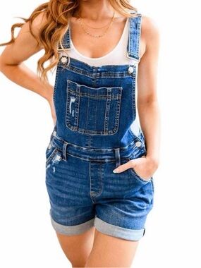 NEW JUDY BLUE Ryder Denim Shortalls Size Medium blue NWT
